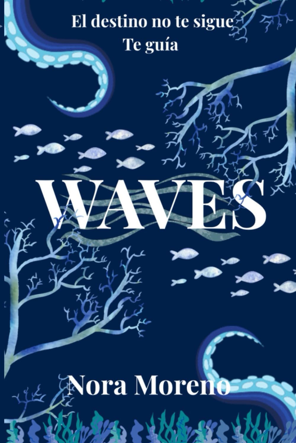 Portada del libro WAVES, novela literaria profunda y poética sobre la conciencia humana