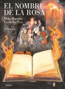 Portada del libro El nombre de la rosa de Umberto Eco novela histórica de misterio medieval