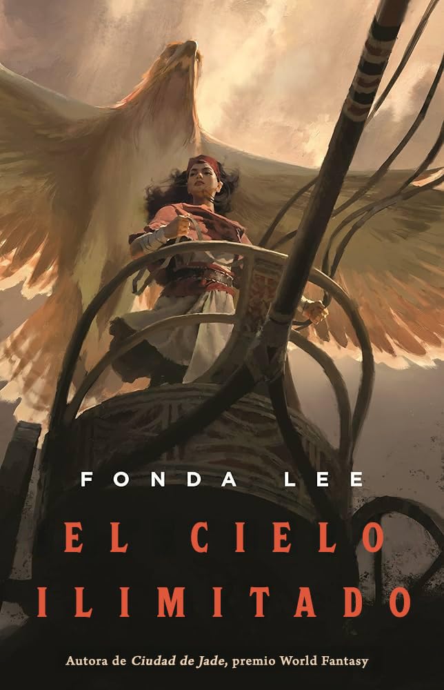 Portada de El cielo ilimitado de Fonda Lee novela de fantasía épica sobre rocs y mantícoras