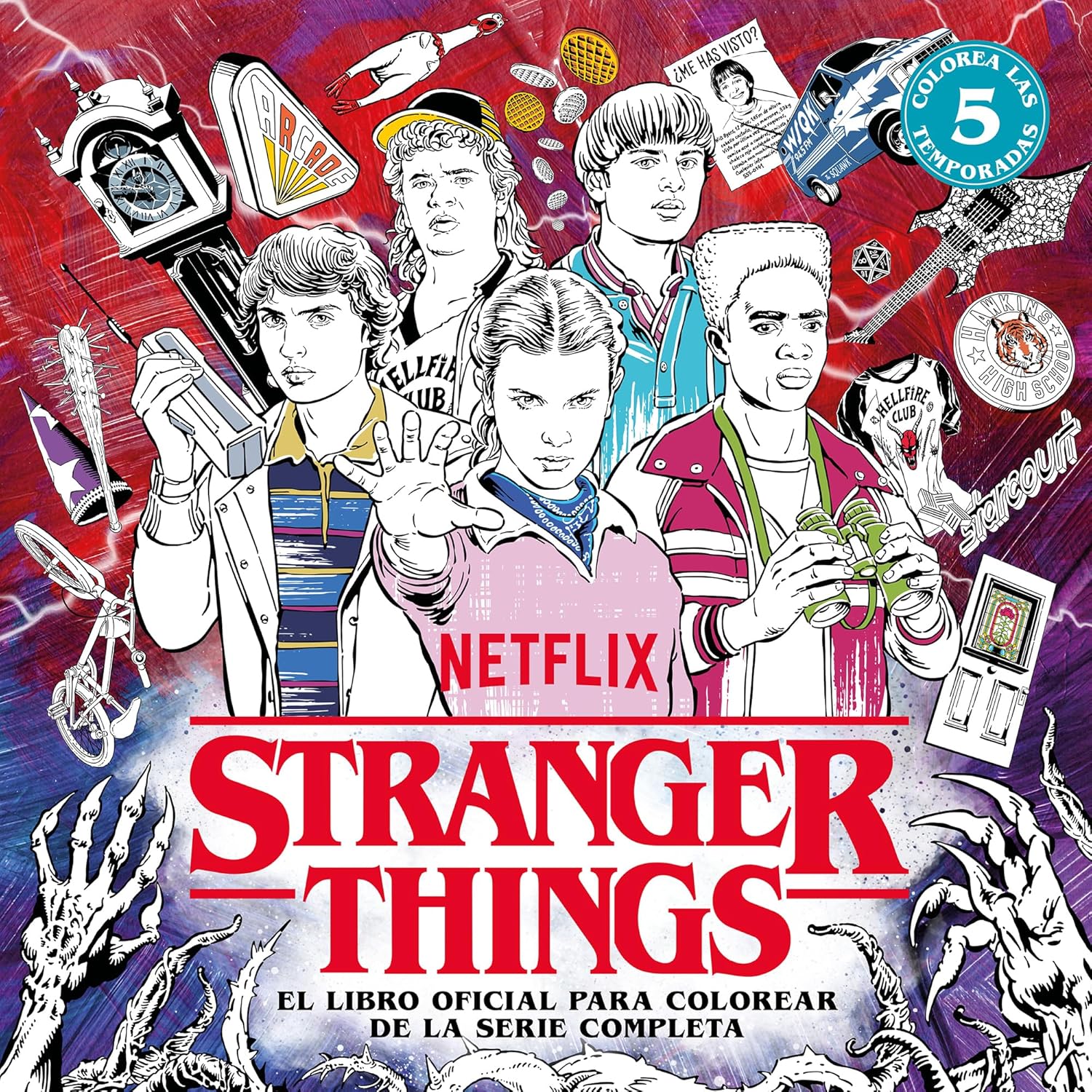 Stranger Things libro oficial para colorear de la serie completa Netflix