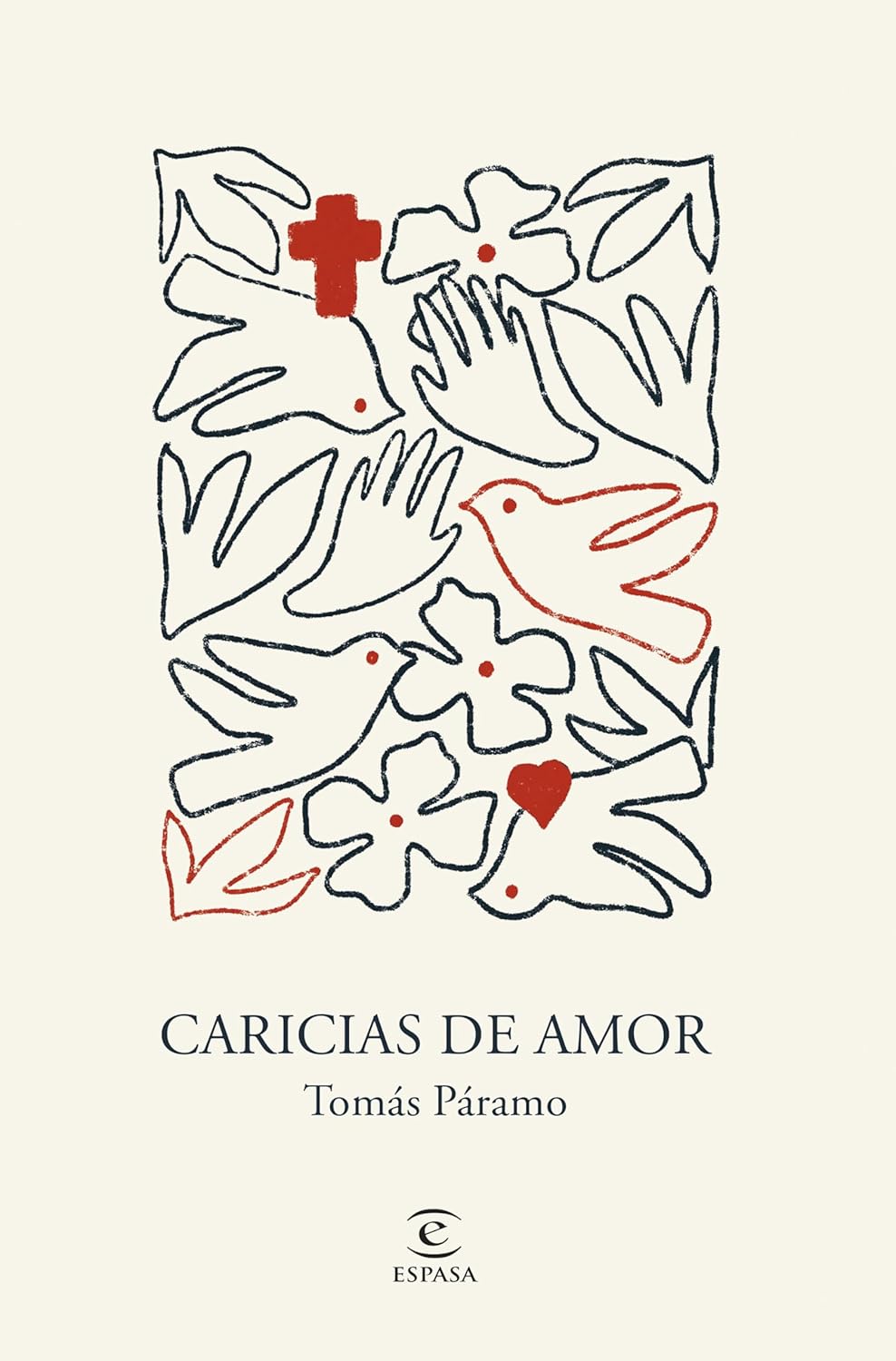 Portada del libro Caricias de amor de Tomás Páramo sobre reflexiones y sentimientos