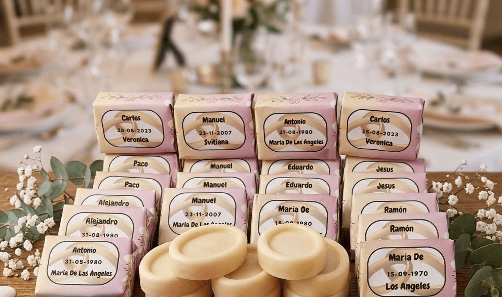 Jabones artesanales para bodas personalizados imagen 10