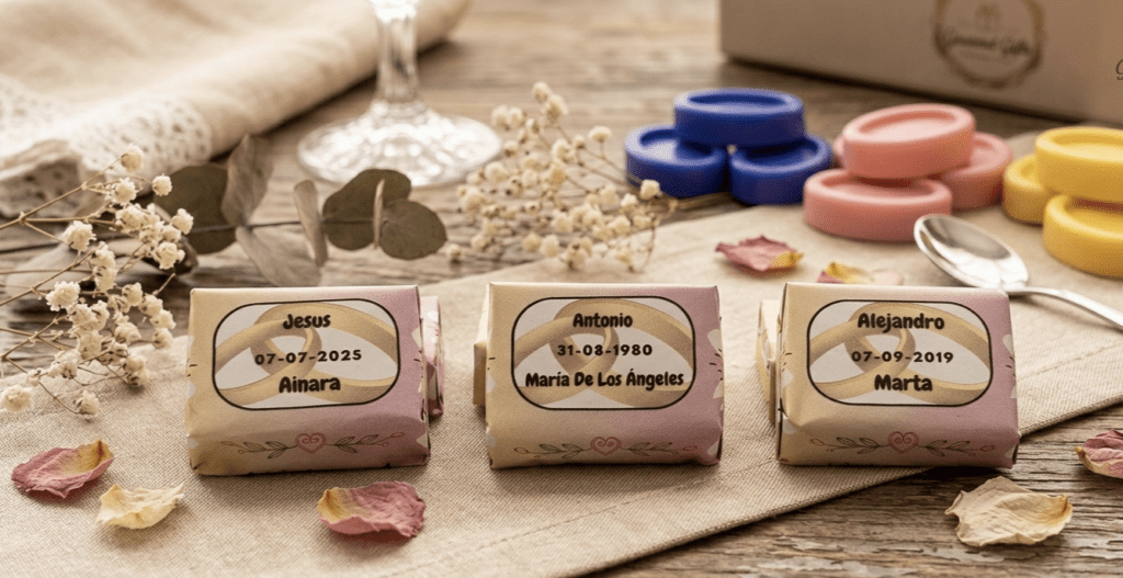 Jabones artesanales para bodas personalizados imagen 9