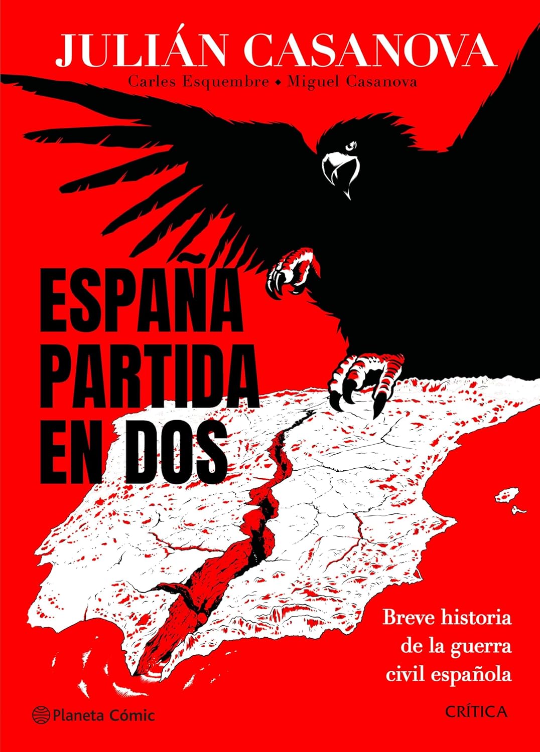 Portada del libro España partida en dos de Julián Casanova sobre la Guerra Civil española