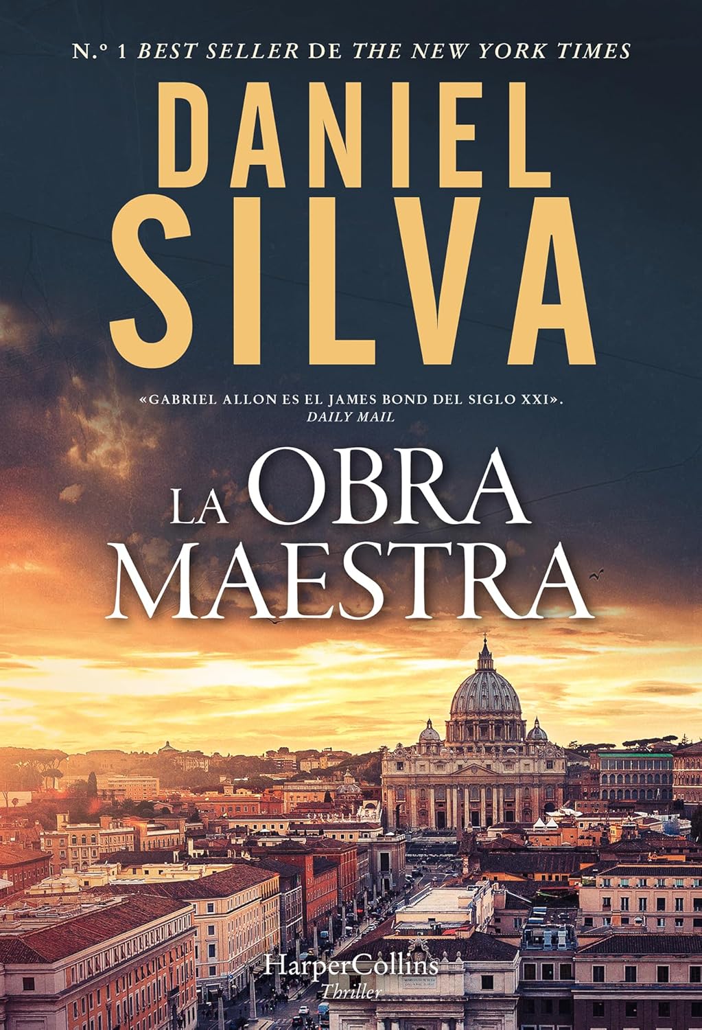 Portada del libro La obra maestra de Daniel Silva con Gabriel Allon