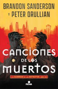 Portada de Canciones de los muertos de Brandon Sanderson y Peter Orullian, novela de fantasía urbana y magia musical.